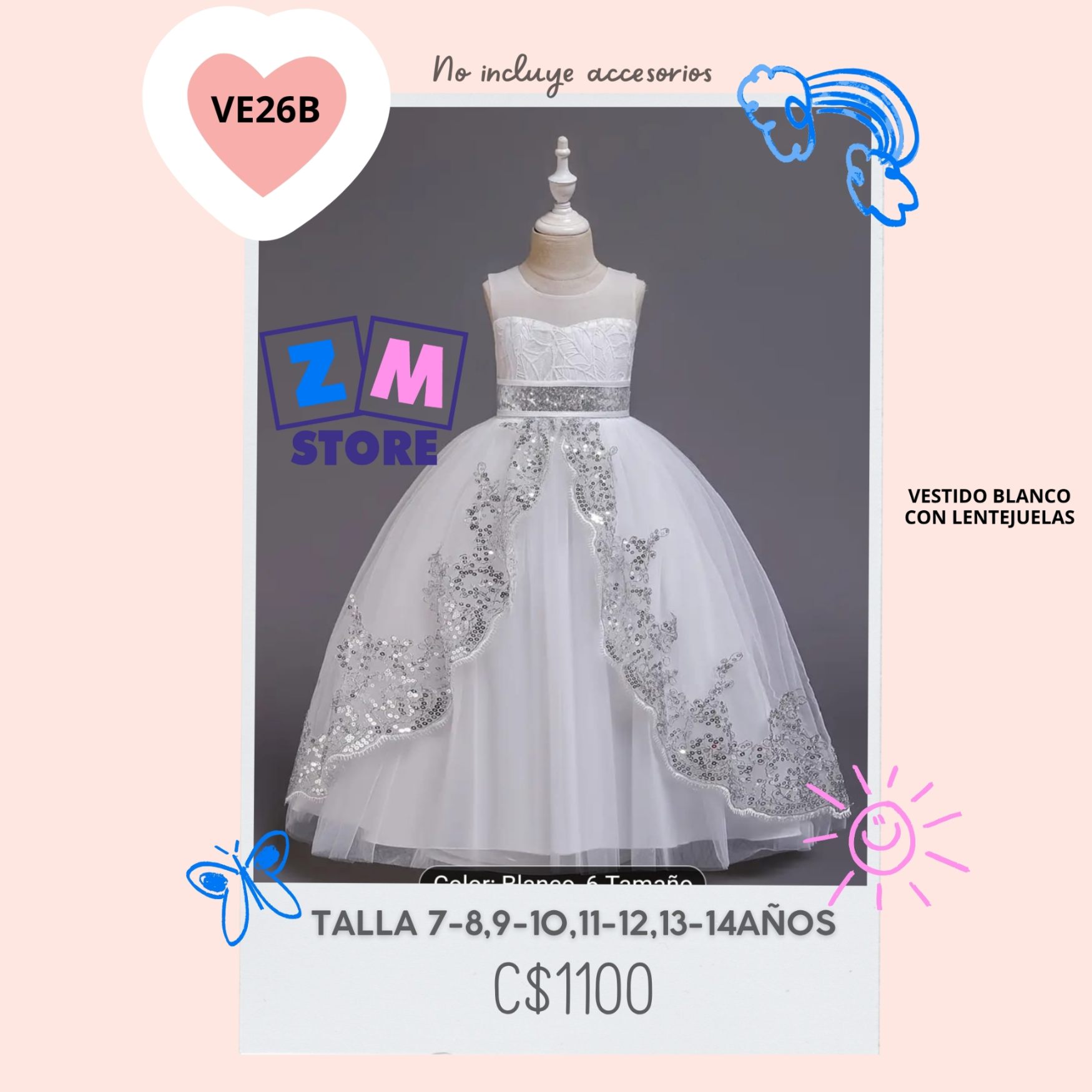 Vestido blanco largo,--VE26