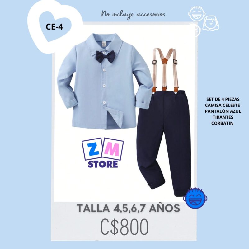 Conjunto de 2 piezas para niño pequeño tipo caballero - CE-4