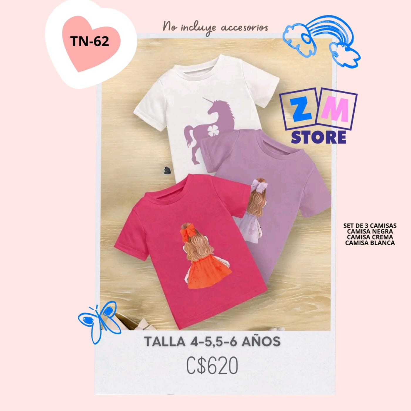 set de 3 camisas,--TN-62