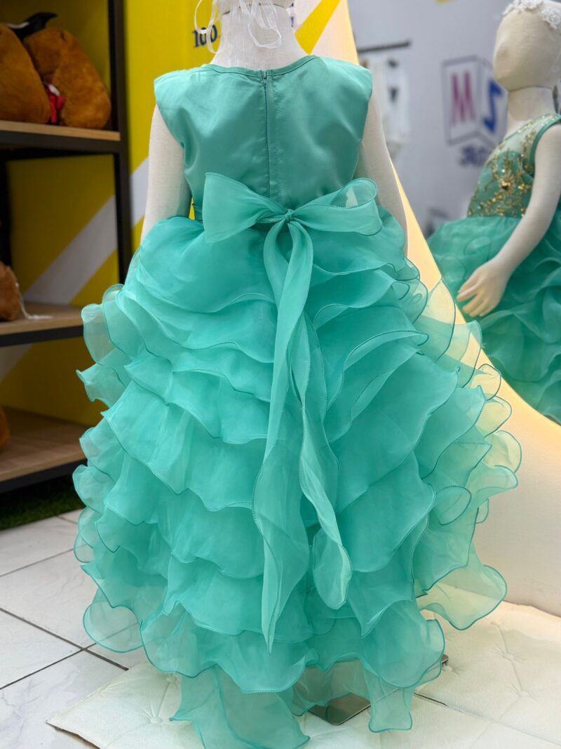 Vestido elegante verde Aqua,--VE28 - Imagen 3