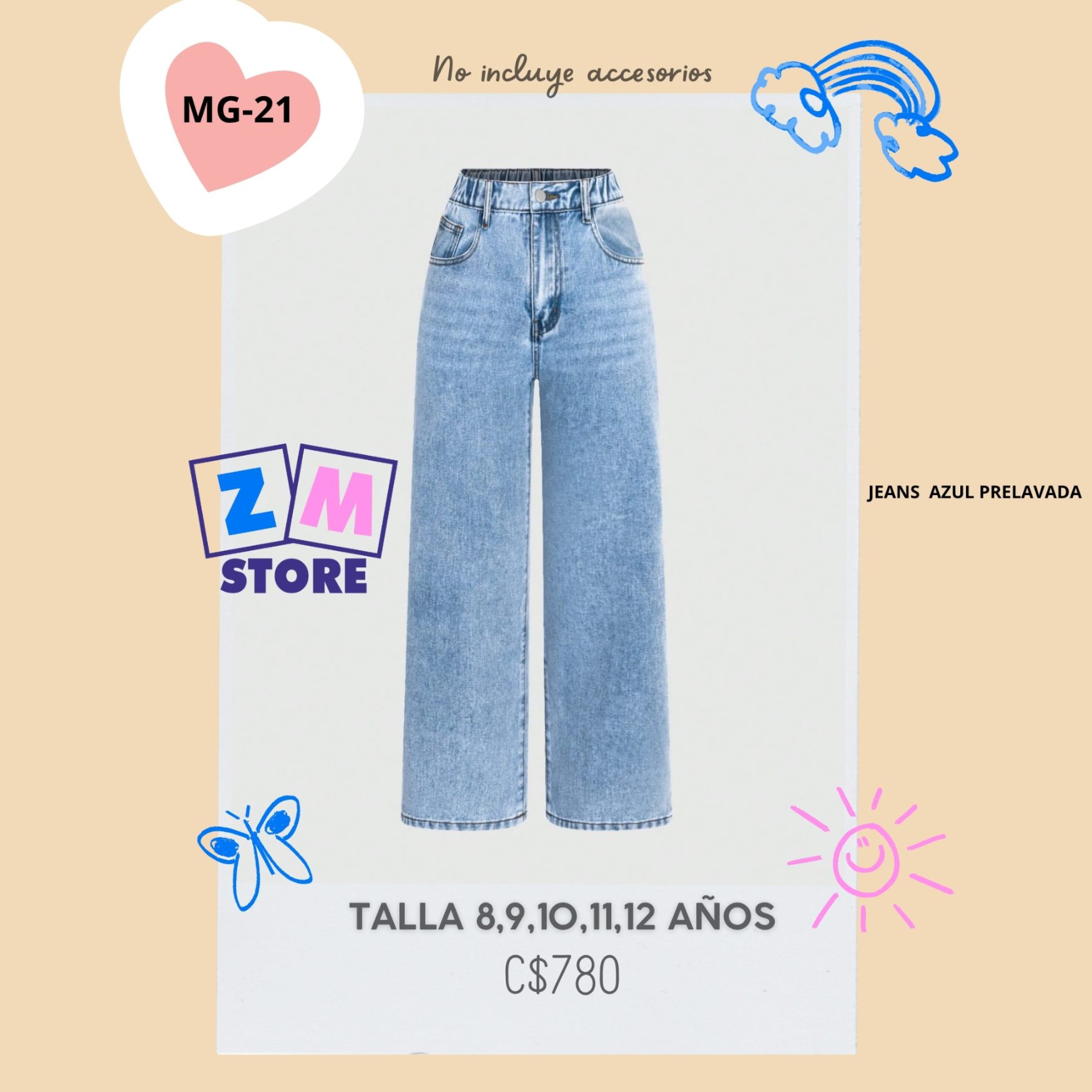 Jeans prelavado. MG-21