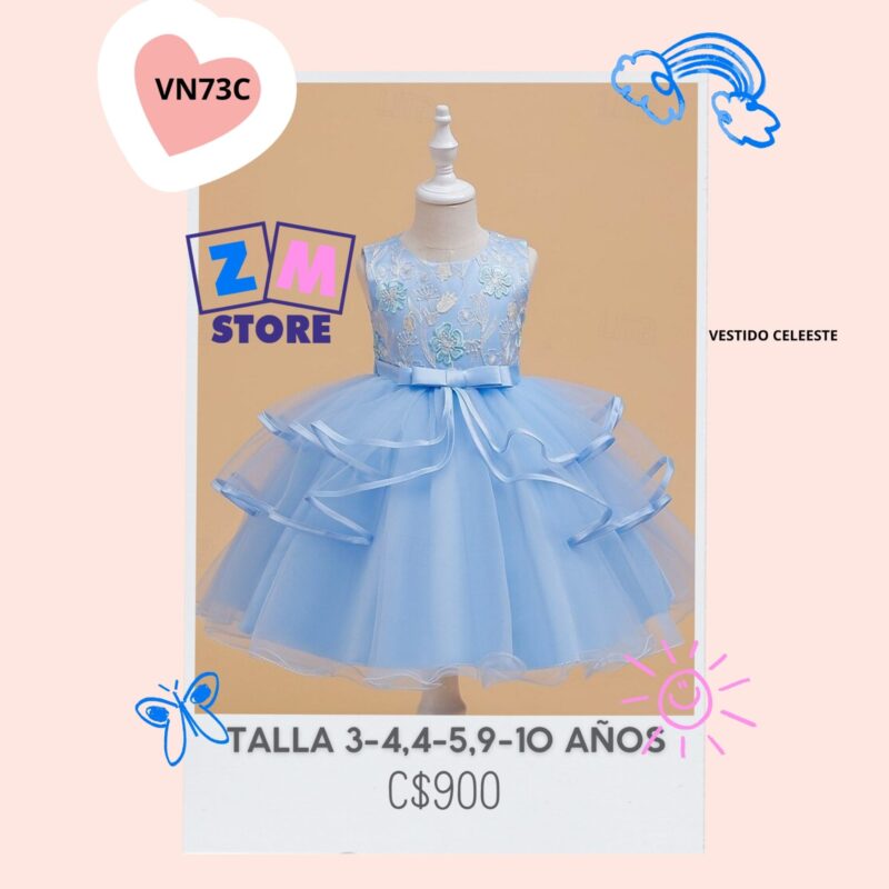 Vestido celeste.--VN73C
