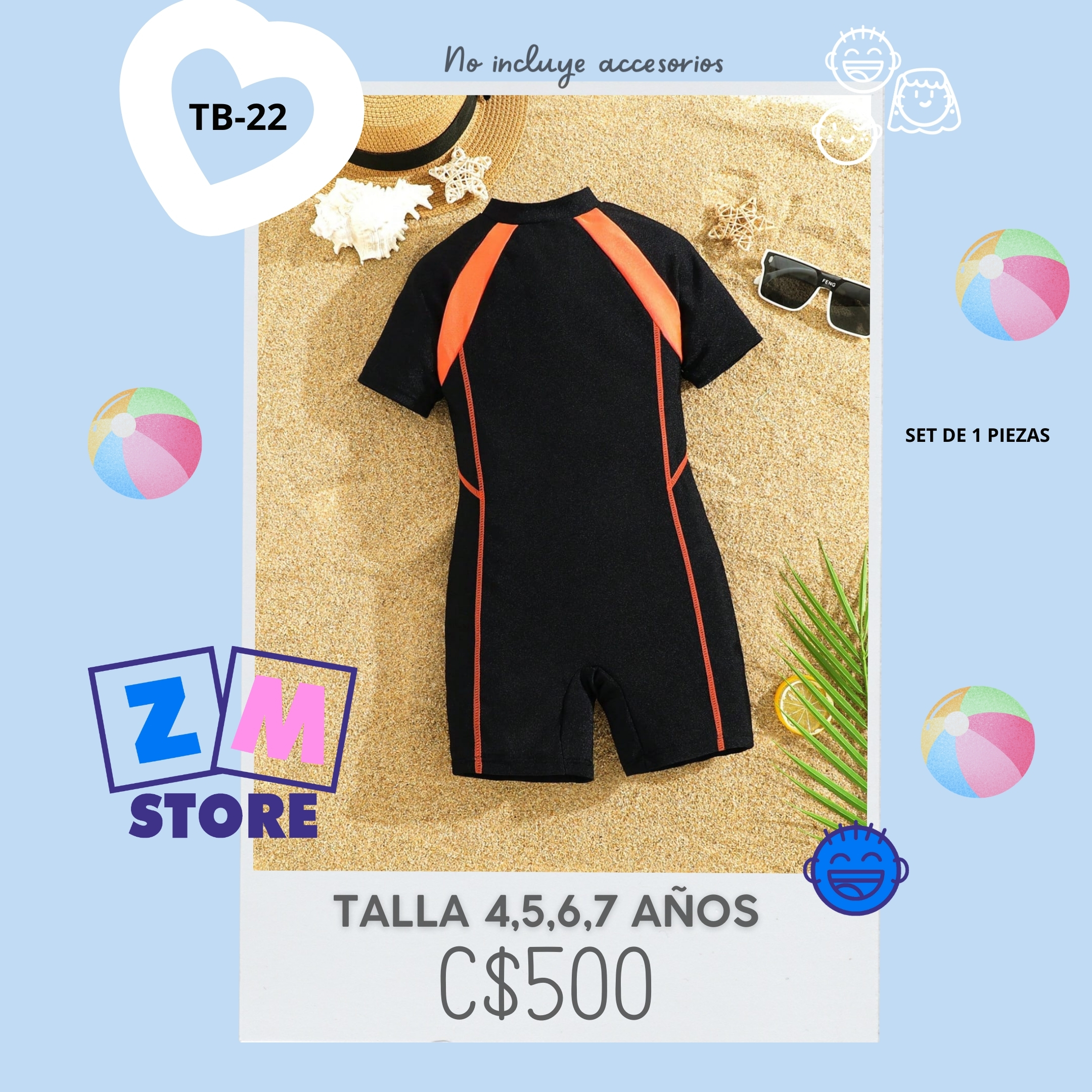 Traje de baño de una pieza,--TB-22