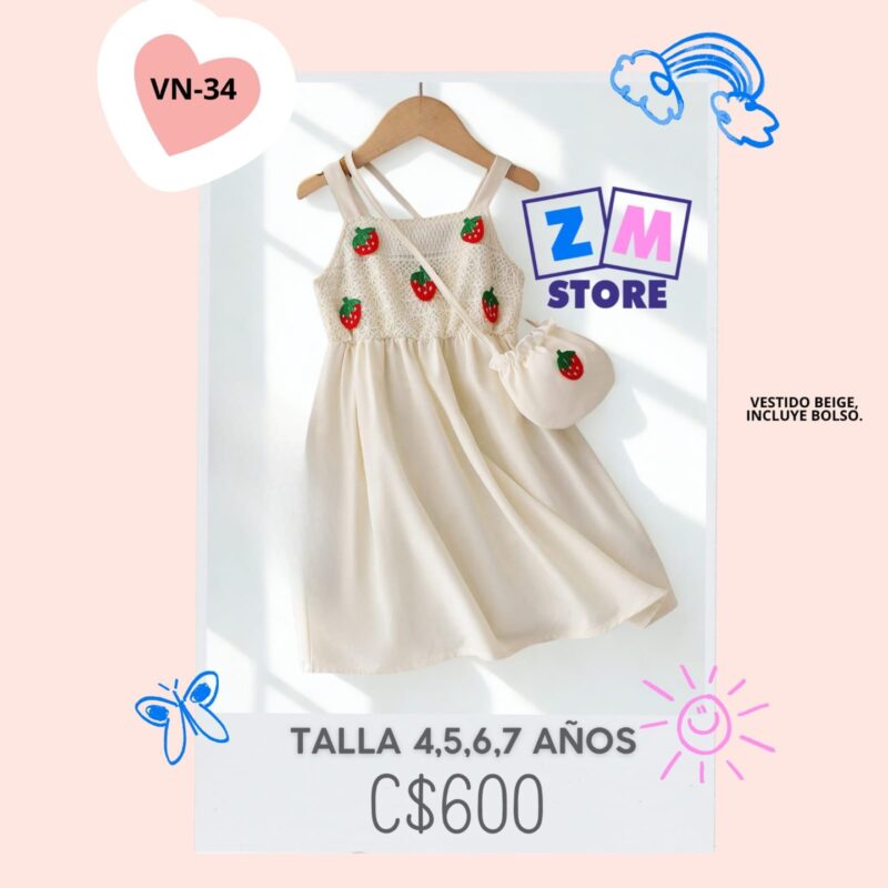 Vestido con bolsito,--VN-34