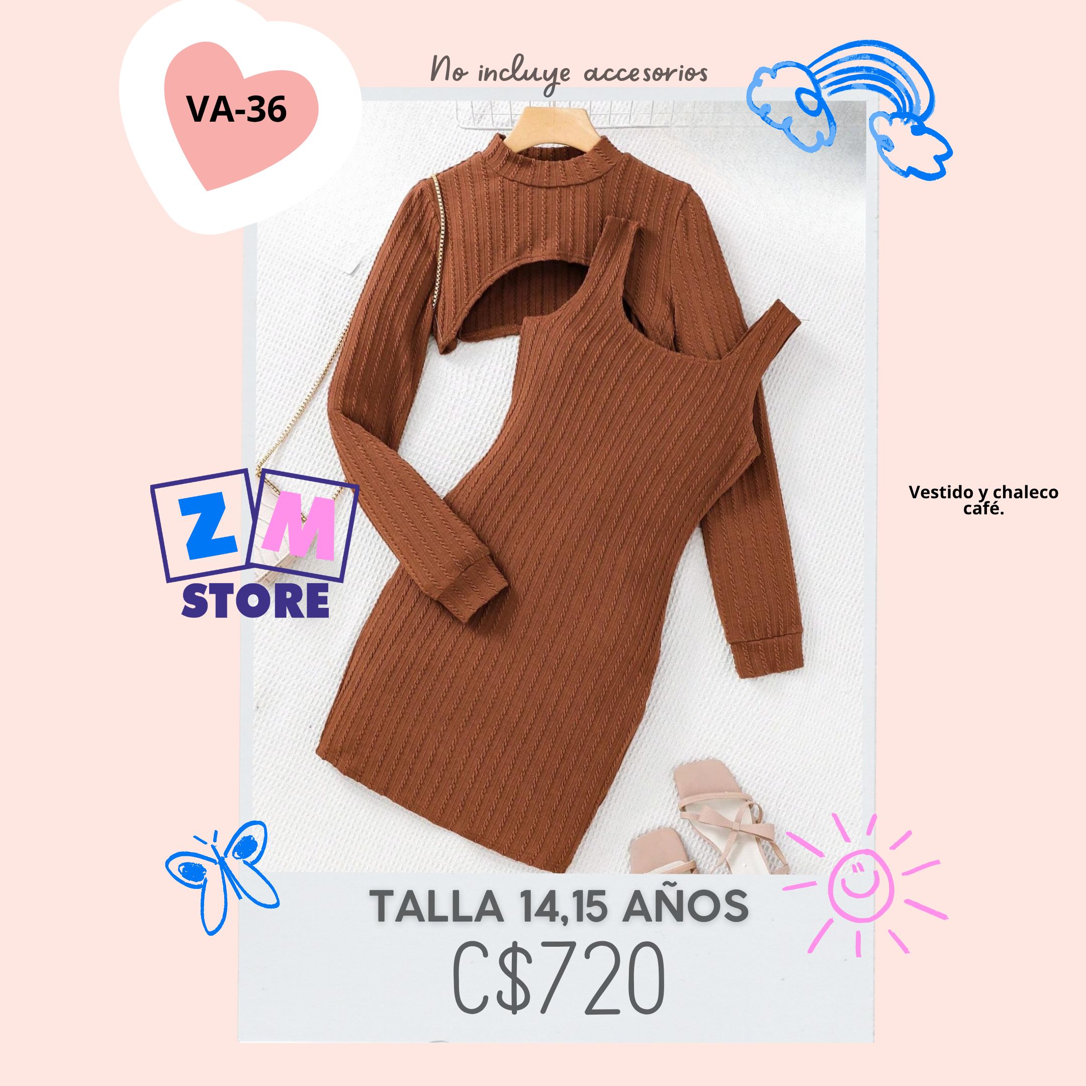 Vestido con chaleco.--VA-36