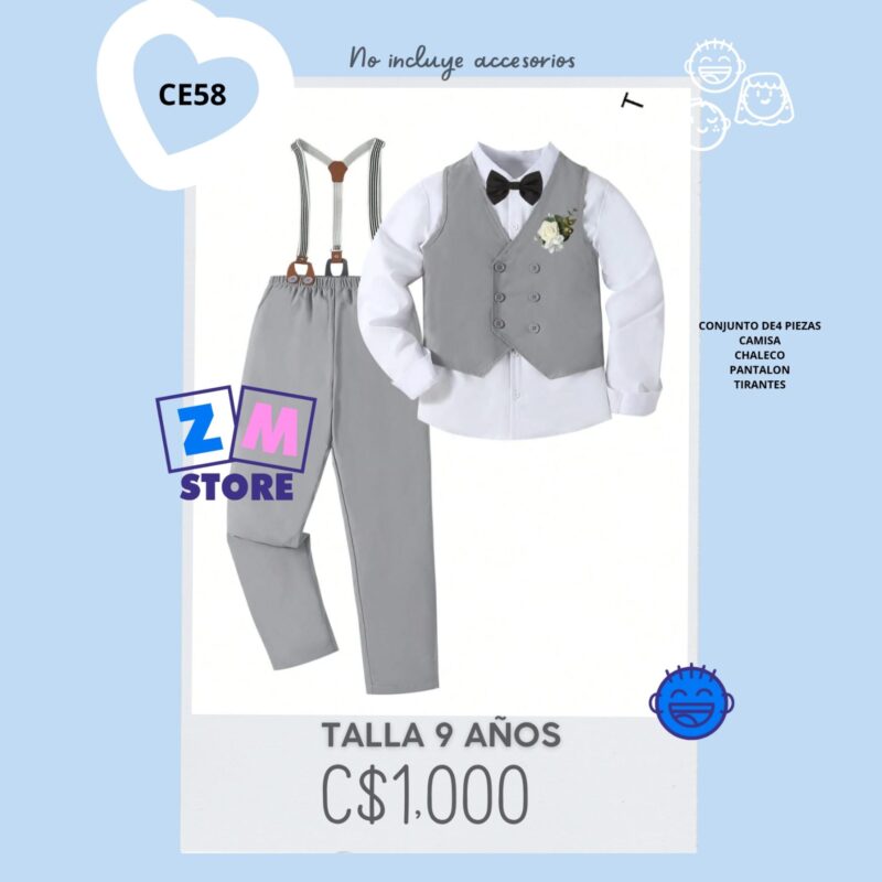 Conjunto triple gris,--CE58