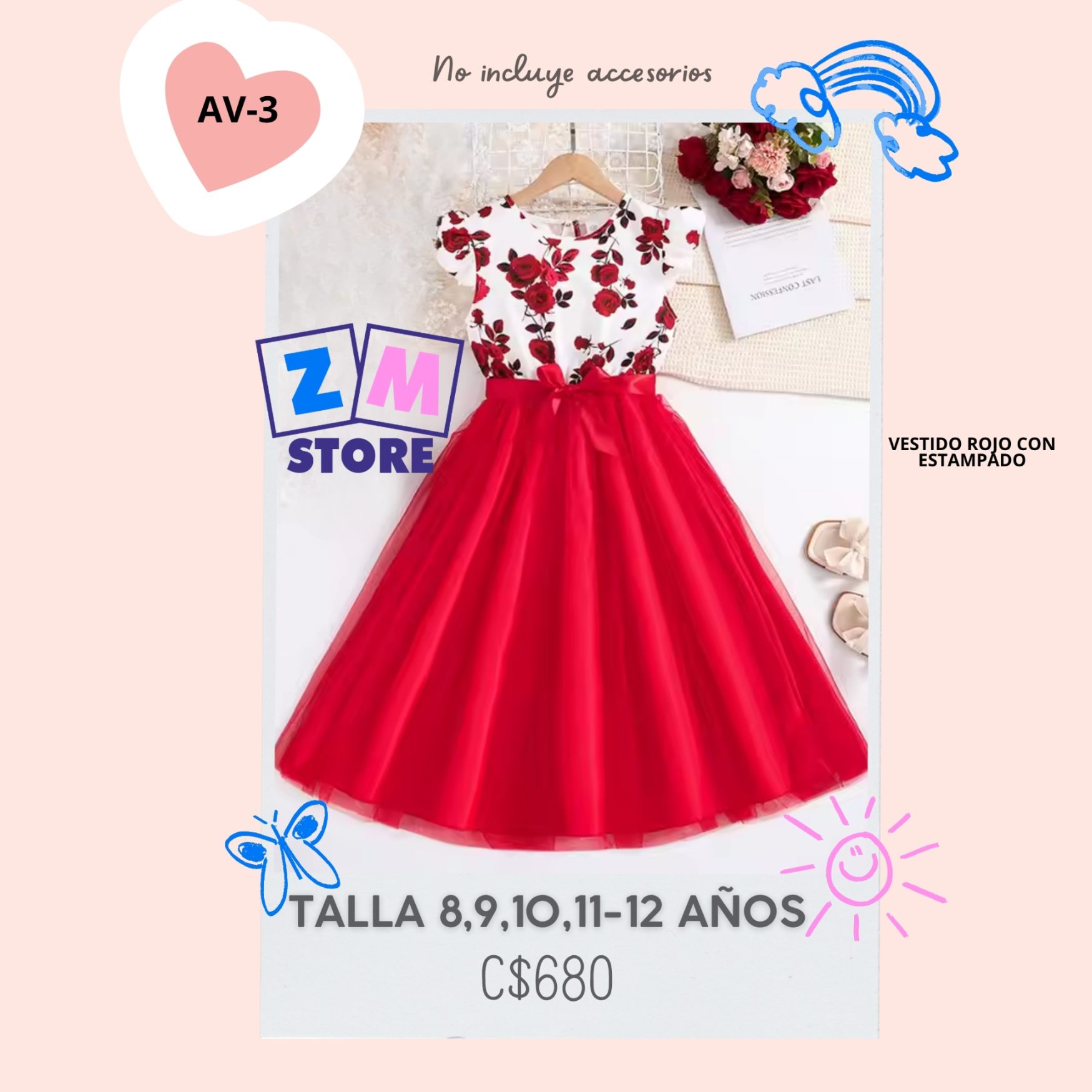 Vestido rojo,--AV-3