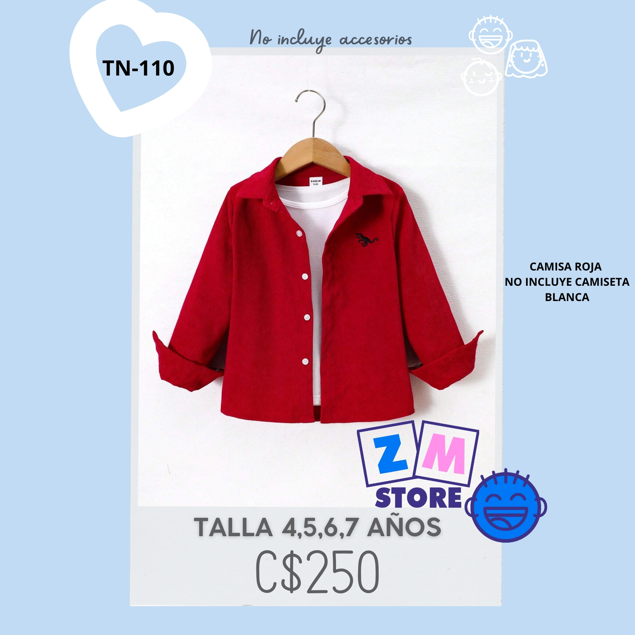 Camisa manga larga.--TN-110