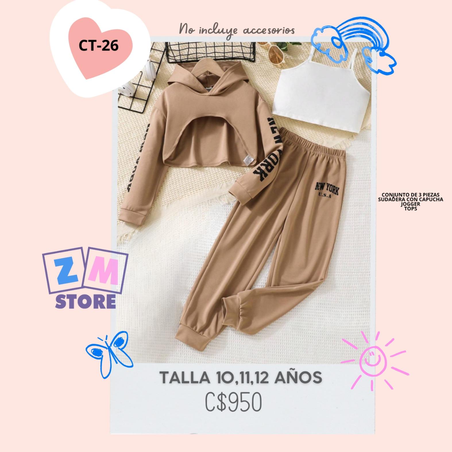 Conjunto de 3 piezas con jogger,--CT-26