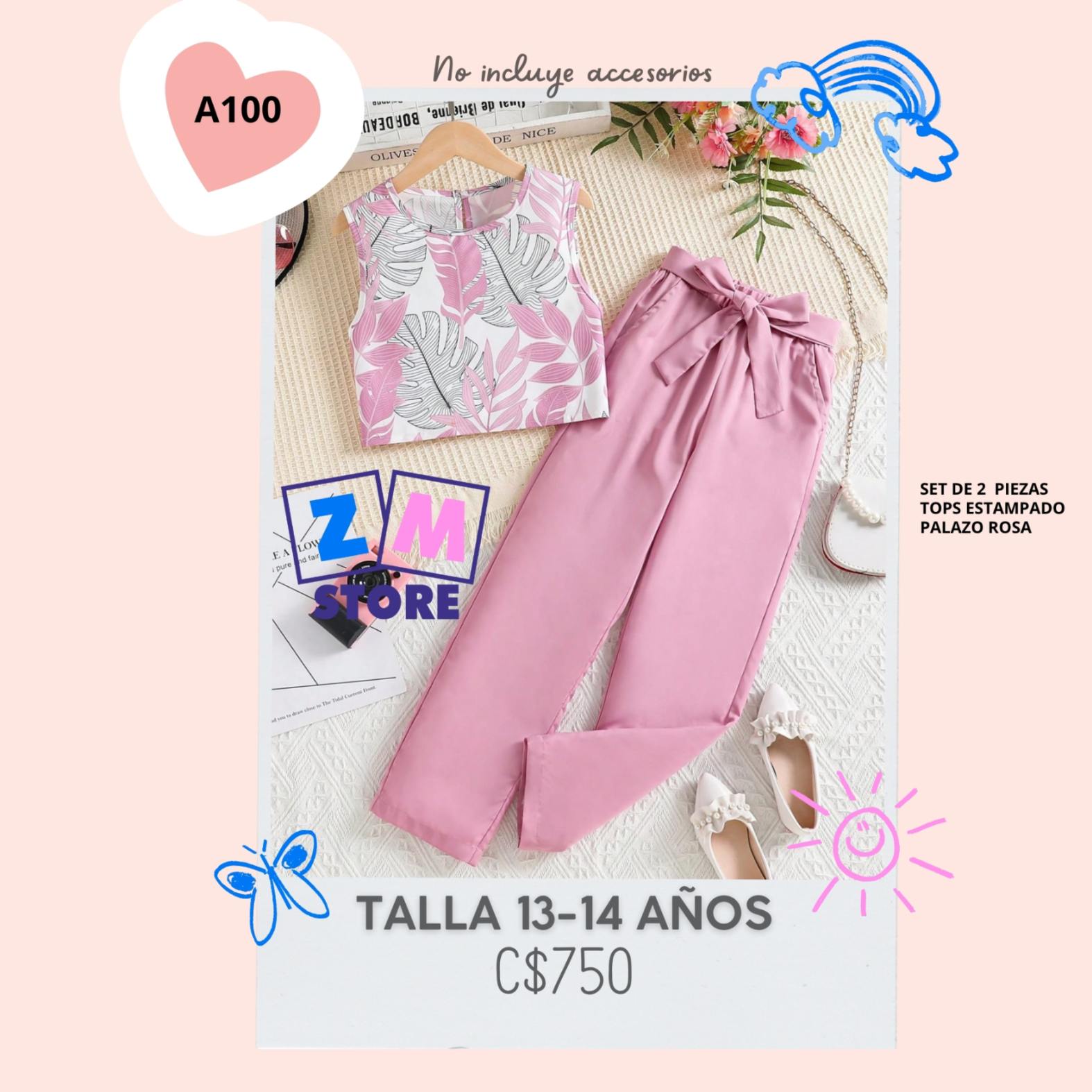 Conjunto con Palazo,--A100