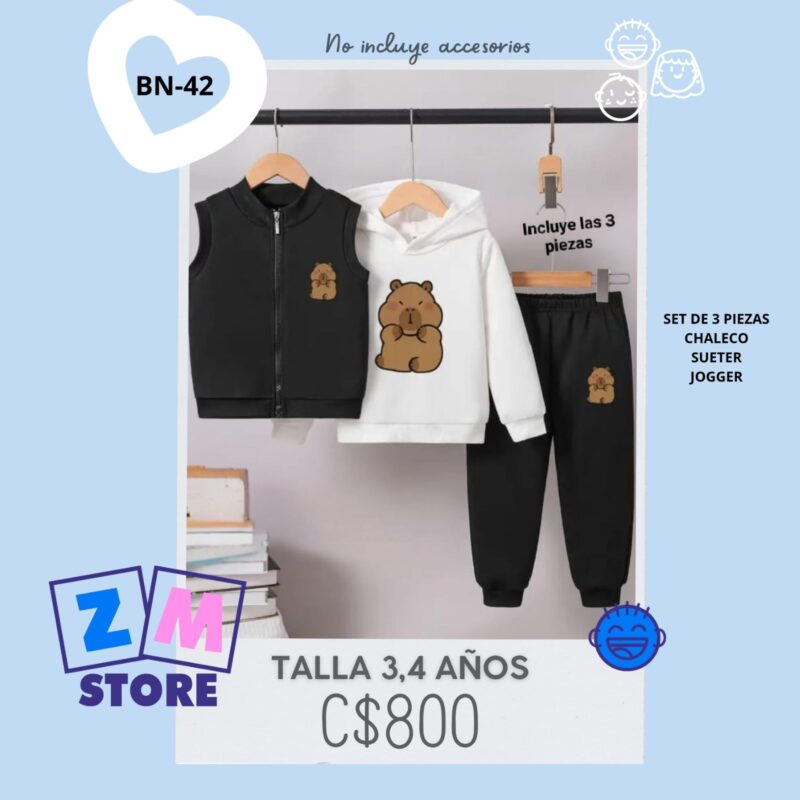 Conjunto de tres piezas,--BN-42