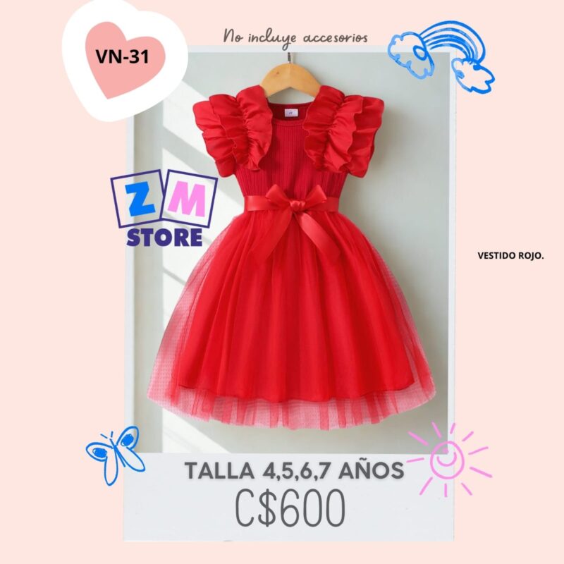 Vestido rojo,--VN-31