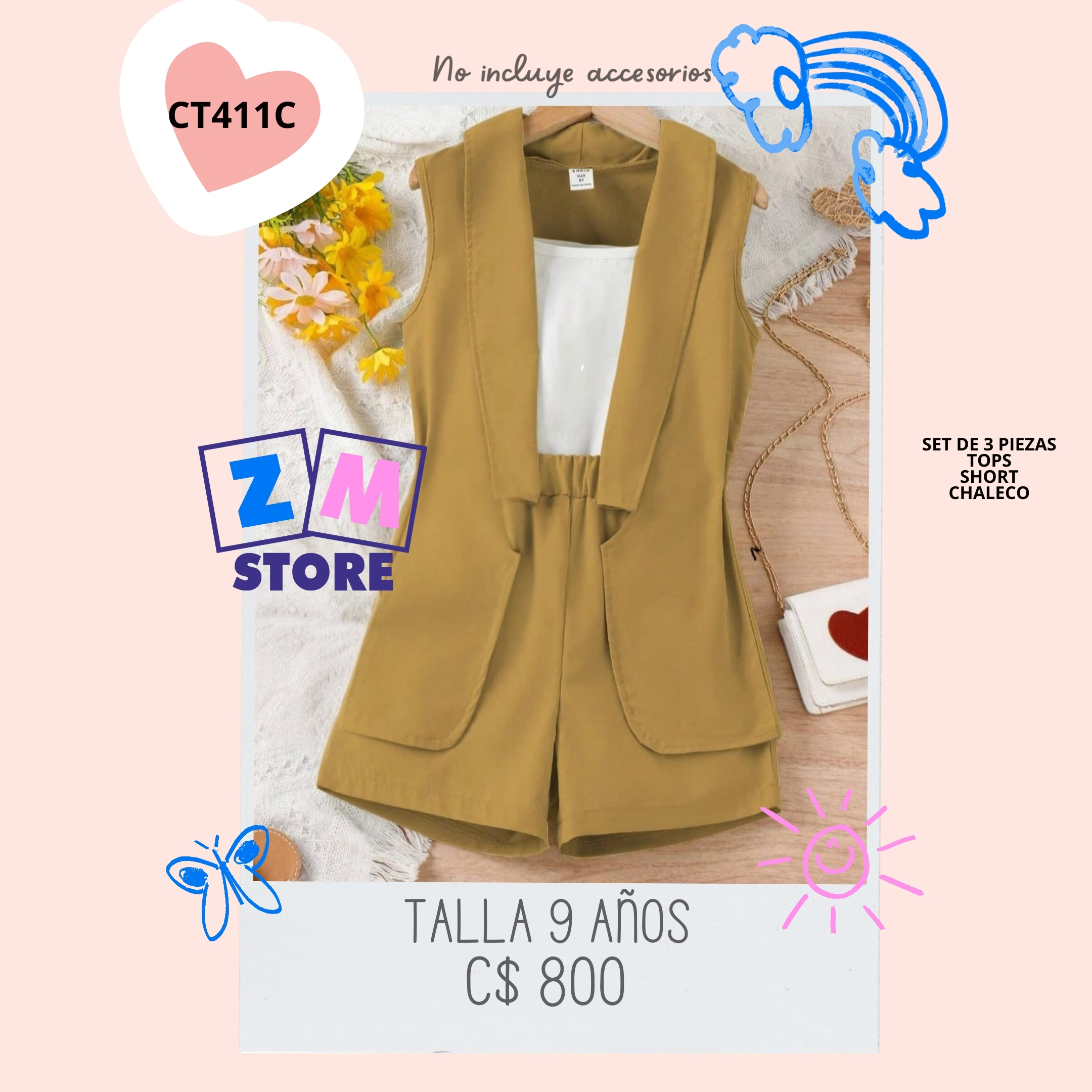 Set de tres piezas.--CT411C