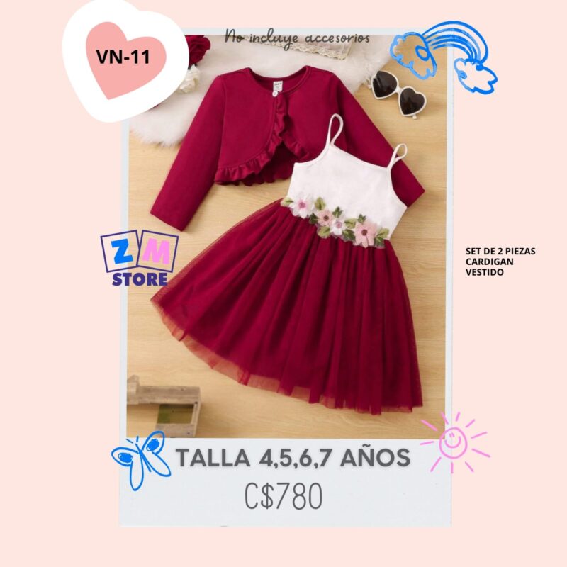 Vestido con chaleco,--VN-11