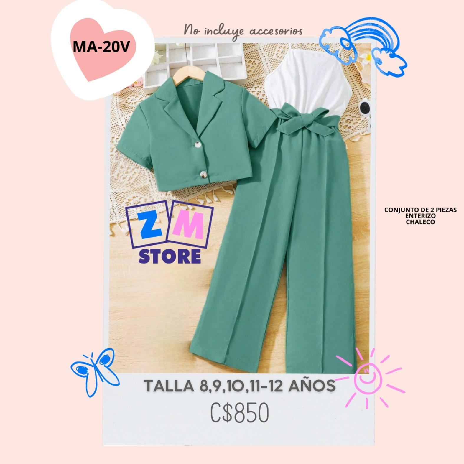 Enterizo con chaleco,--MA-20V