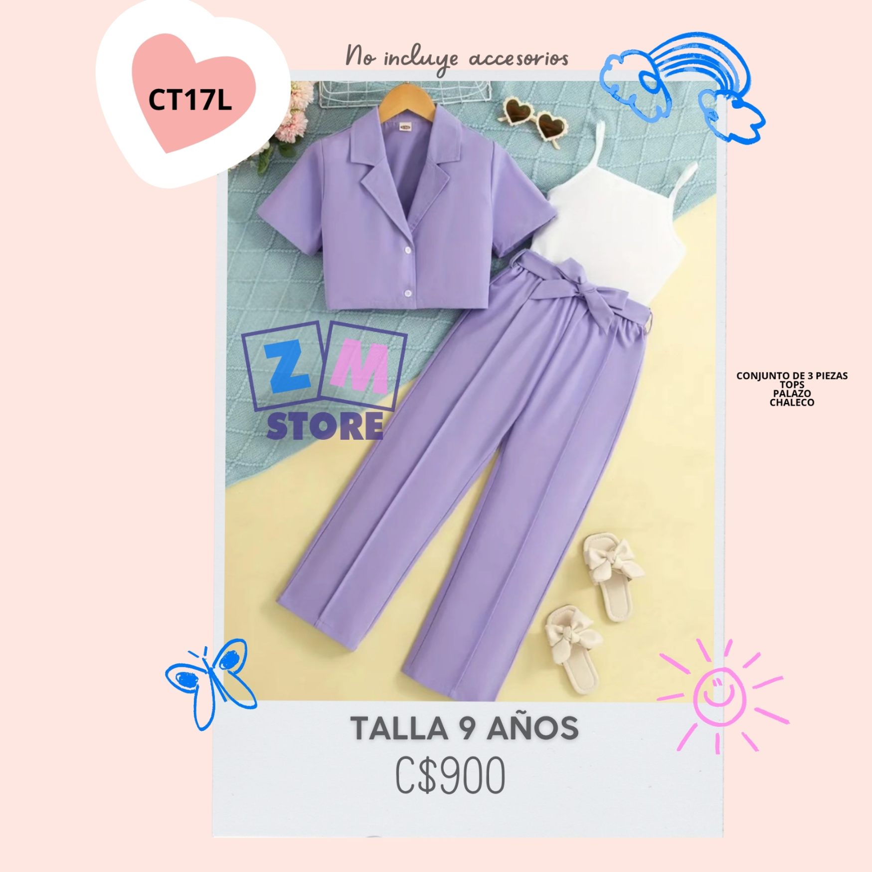 Conjunto triple palazo,--CT17L