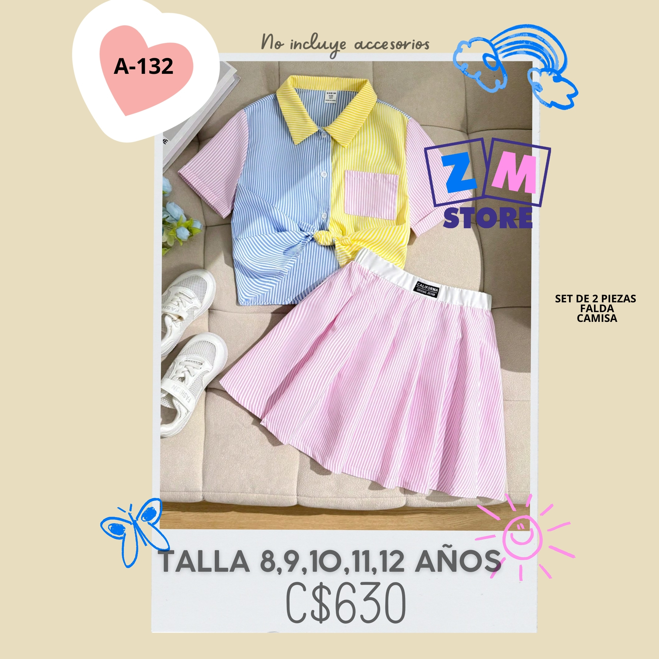 Conjunto con falda.--A-132