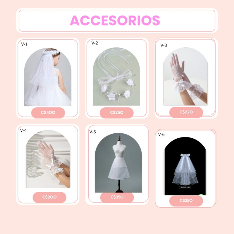 Accesorios para vestido de comunión. K80