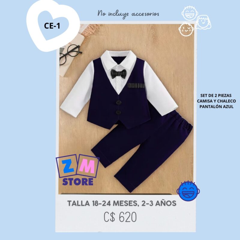 Camisa y chaleco 1 sola pieza con pantalón - CE-1