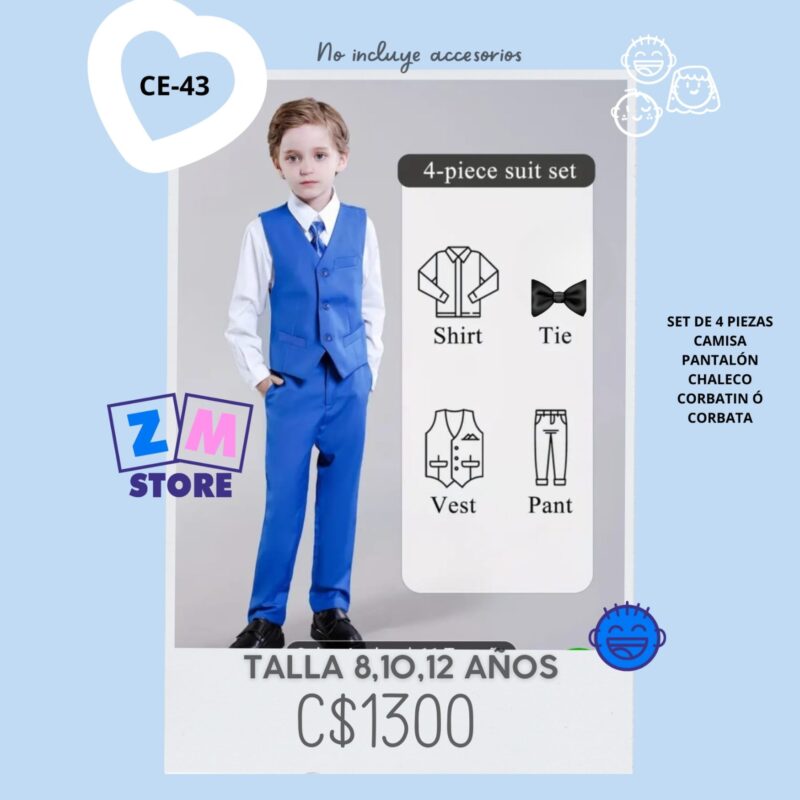 Conjunto de vestir azul-celeste -- CE-43