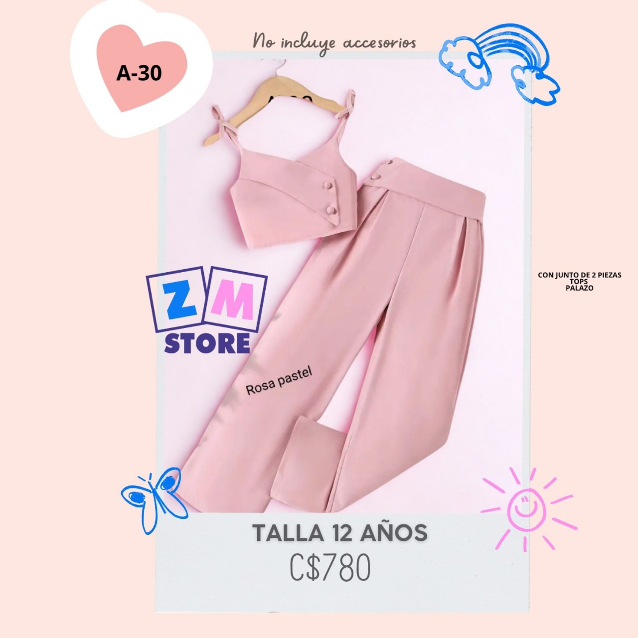 Conjunto con palazo.--A-30