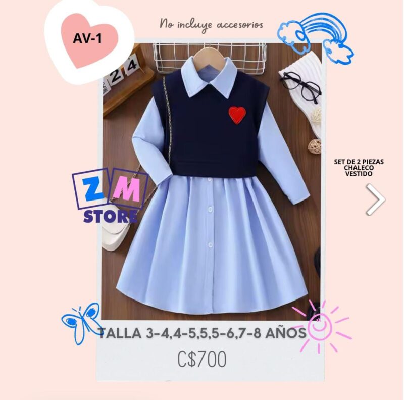 Vestido con chaleco.--AV-1