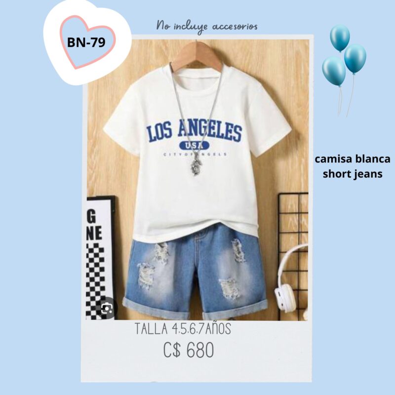 Conjunto con short jeans--BN-79