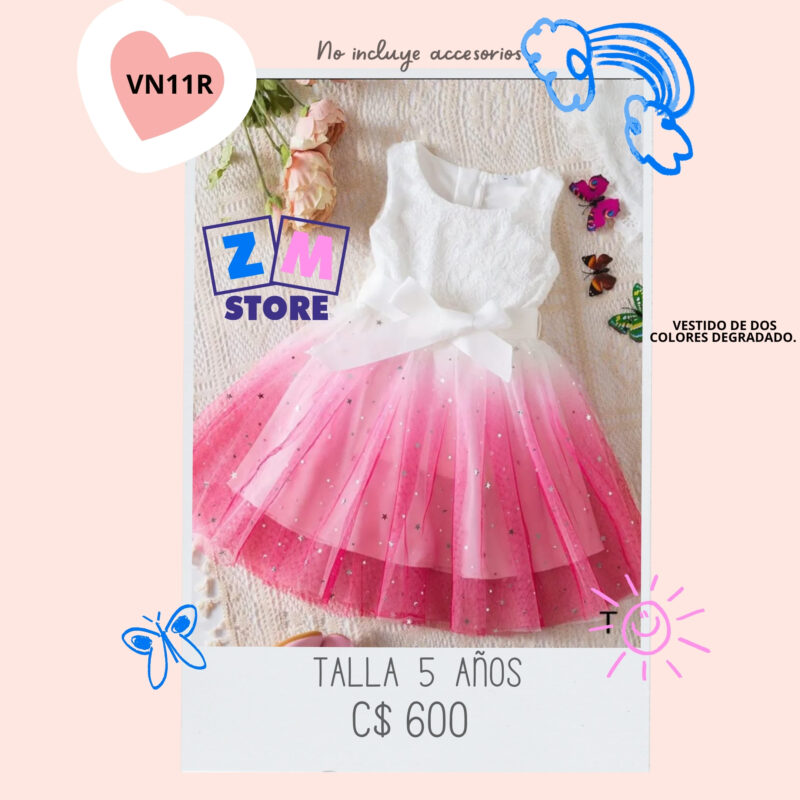 Vestido rojo con blanco.--VN11R
