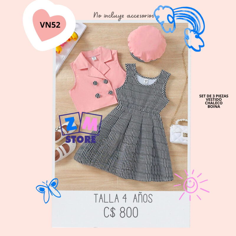 Vestido con chaleco y boina.--VN52