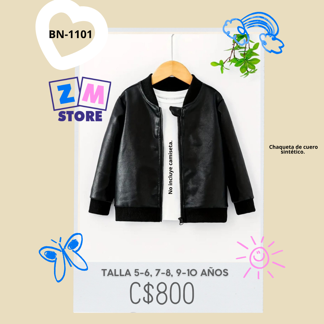 Chaqueta de cuero sintético para niños. BN-1101