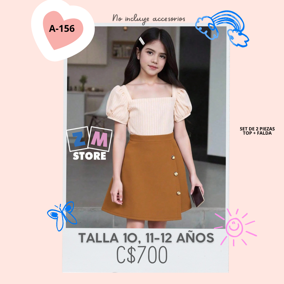 Conjunto de 2 piezas, falda + top -- A-156
