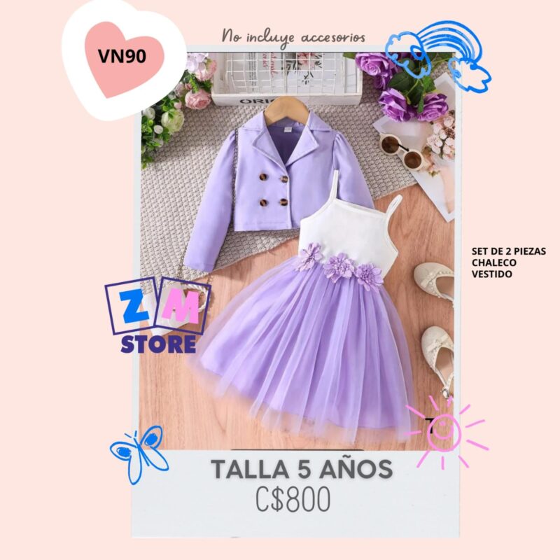Vestido con chaleco.--VN90
