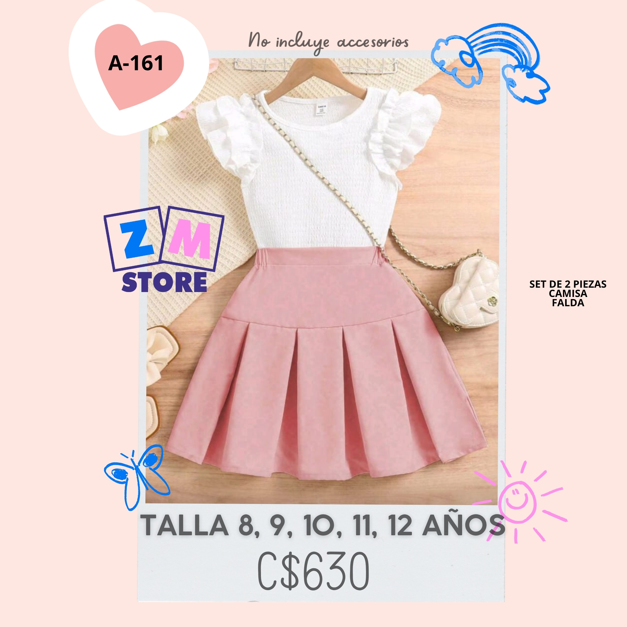 Conjunto con falda-A-161