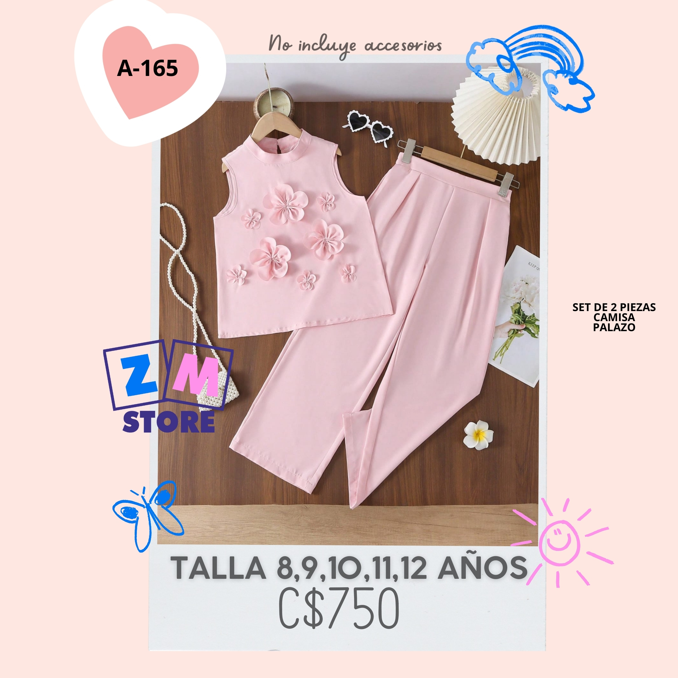 Conjunto de 2 piezas con palazo.--A-165