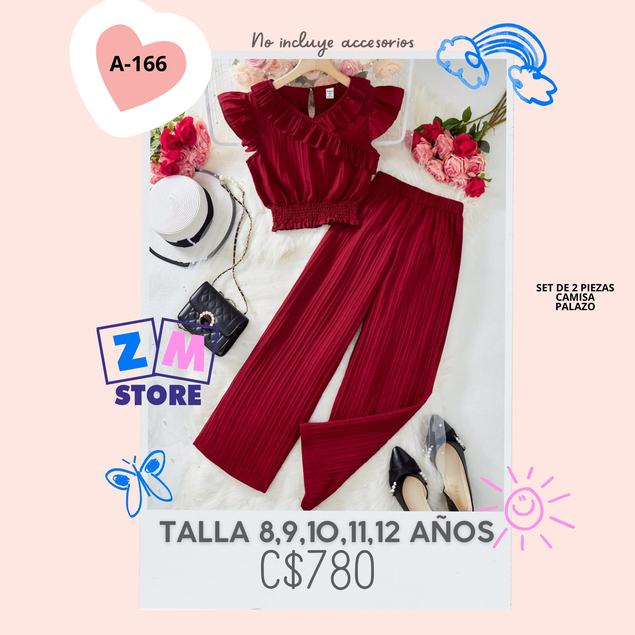 Conjunto de 2 piezas con palazo.--A-166