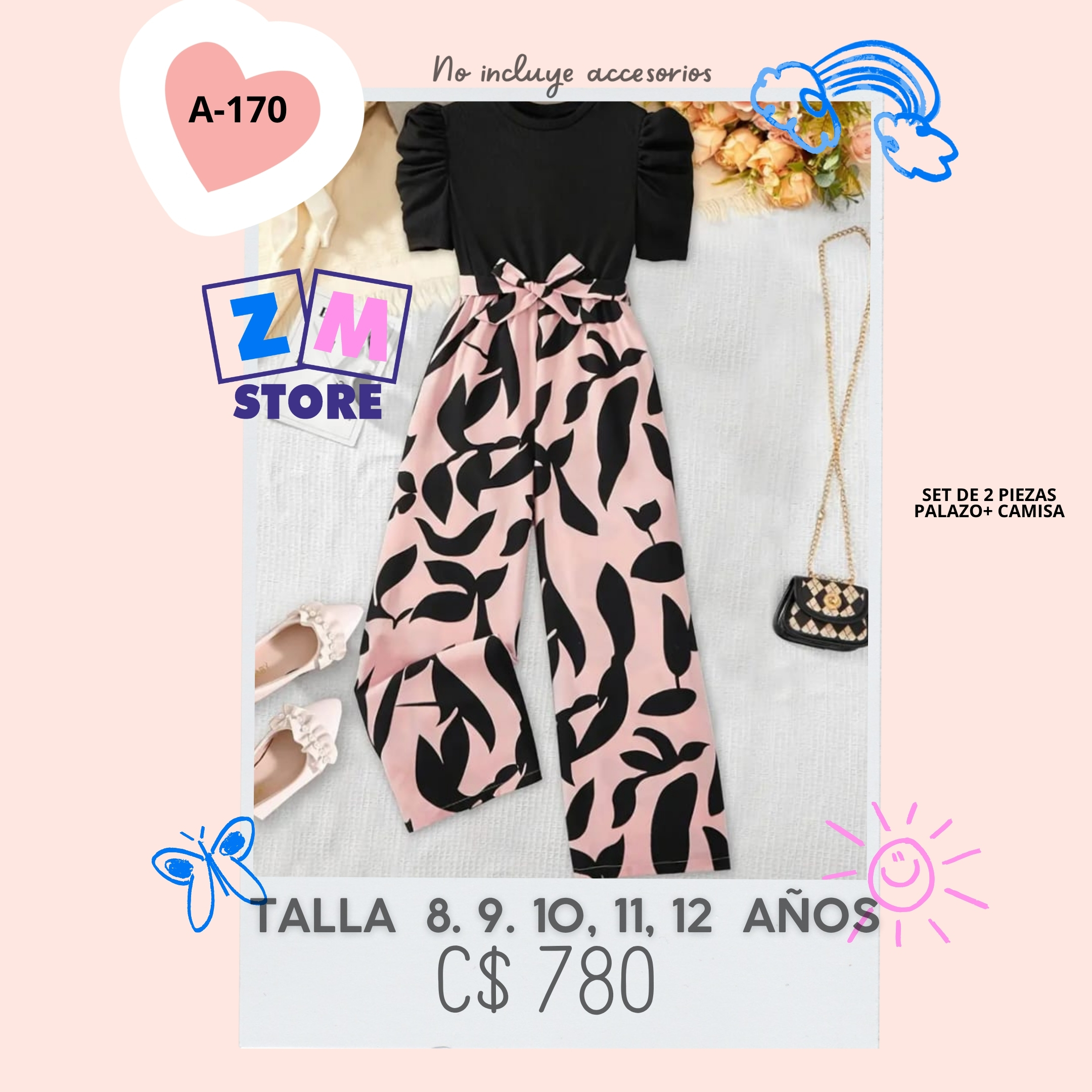 Conjunto con palazo.--A-170