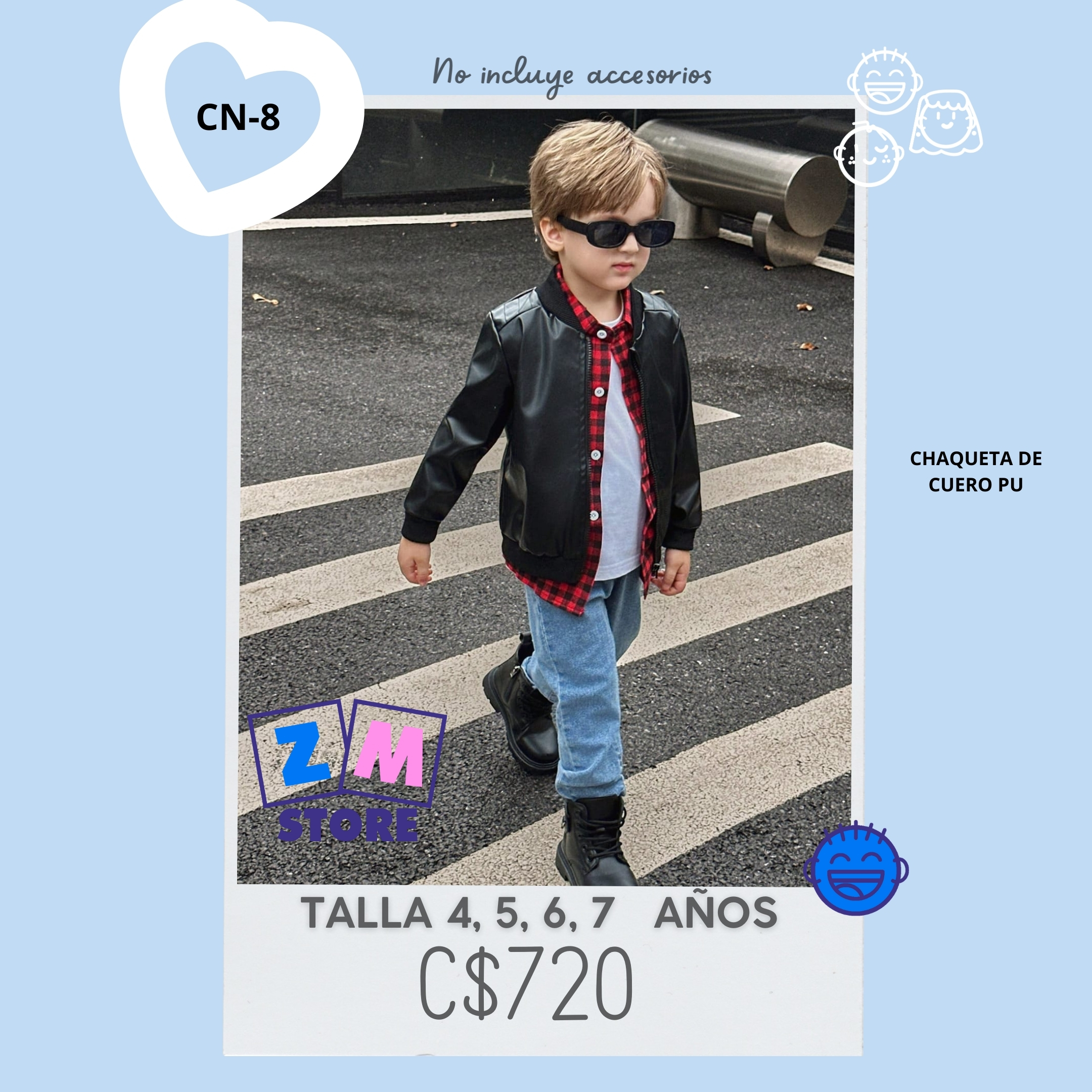 Chaqueta de cuero PU--CN-8