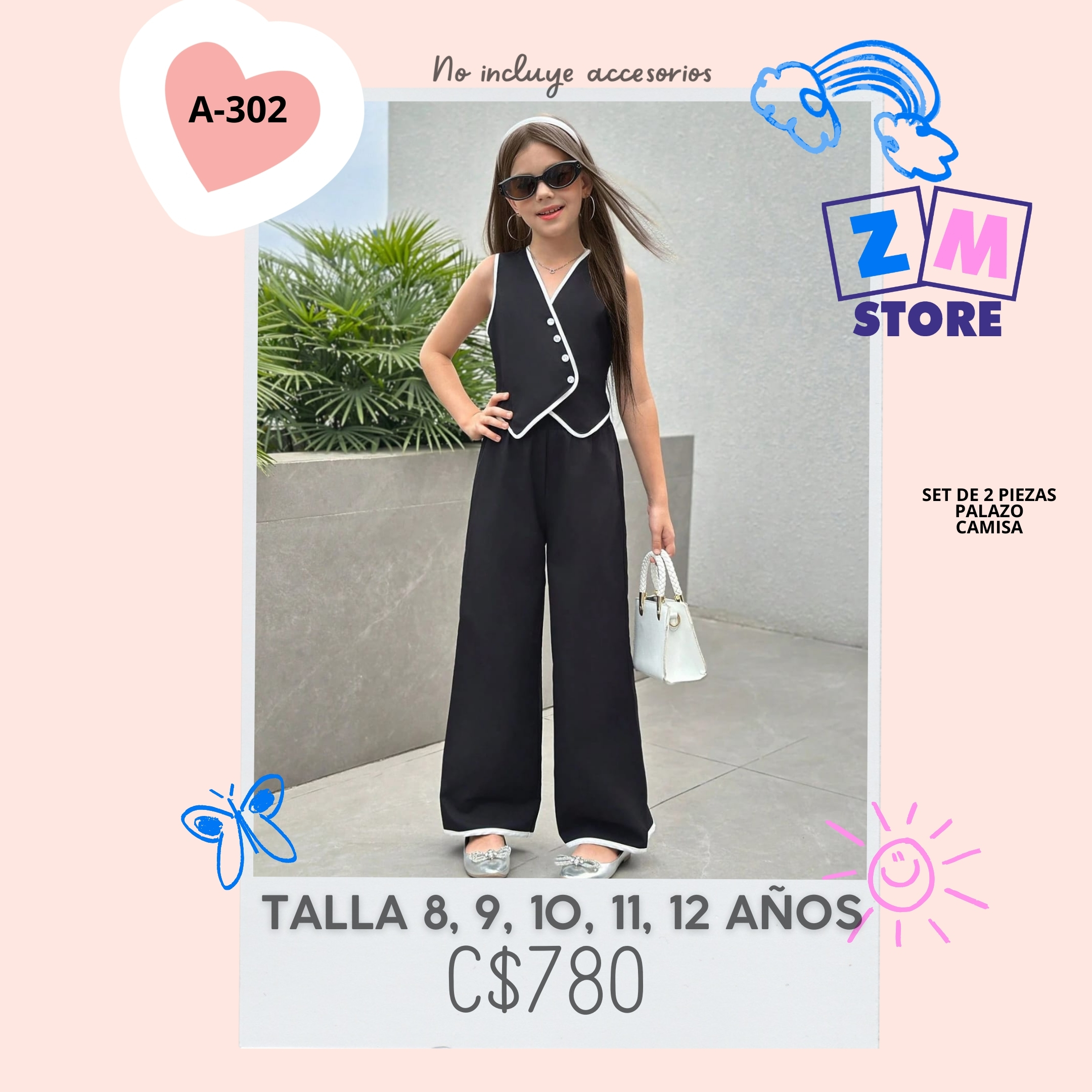 Conjunto con palazo.--A-302