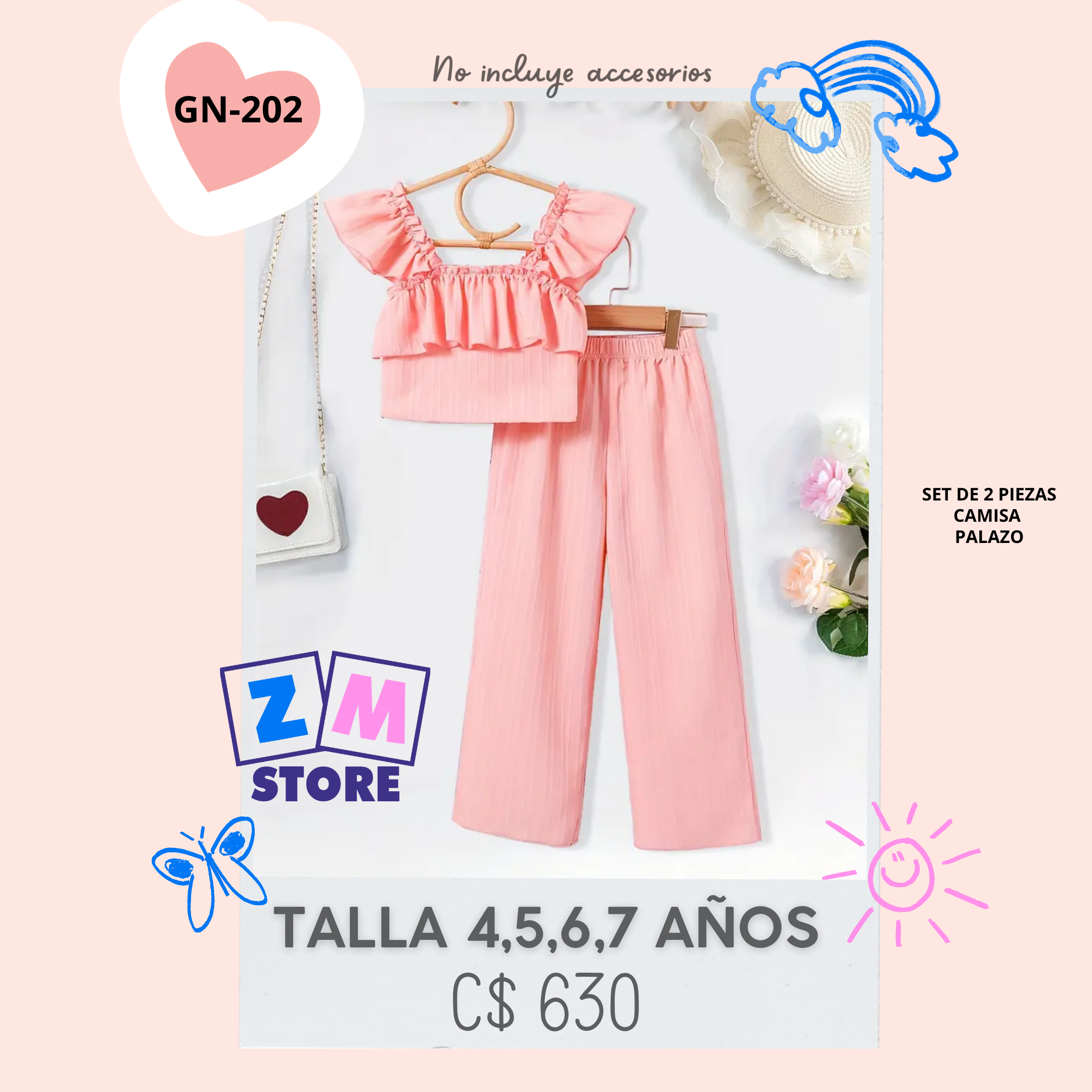 Conjunto salmón con palazo .--GN-202