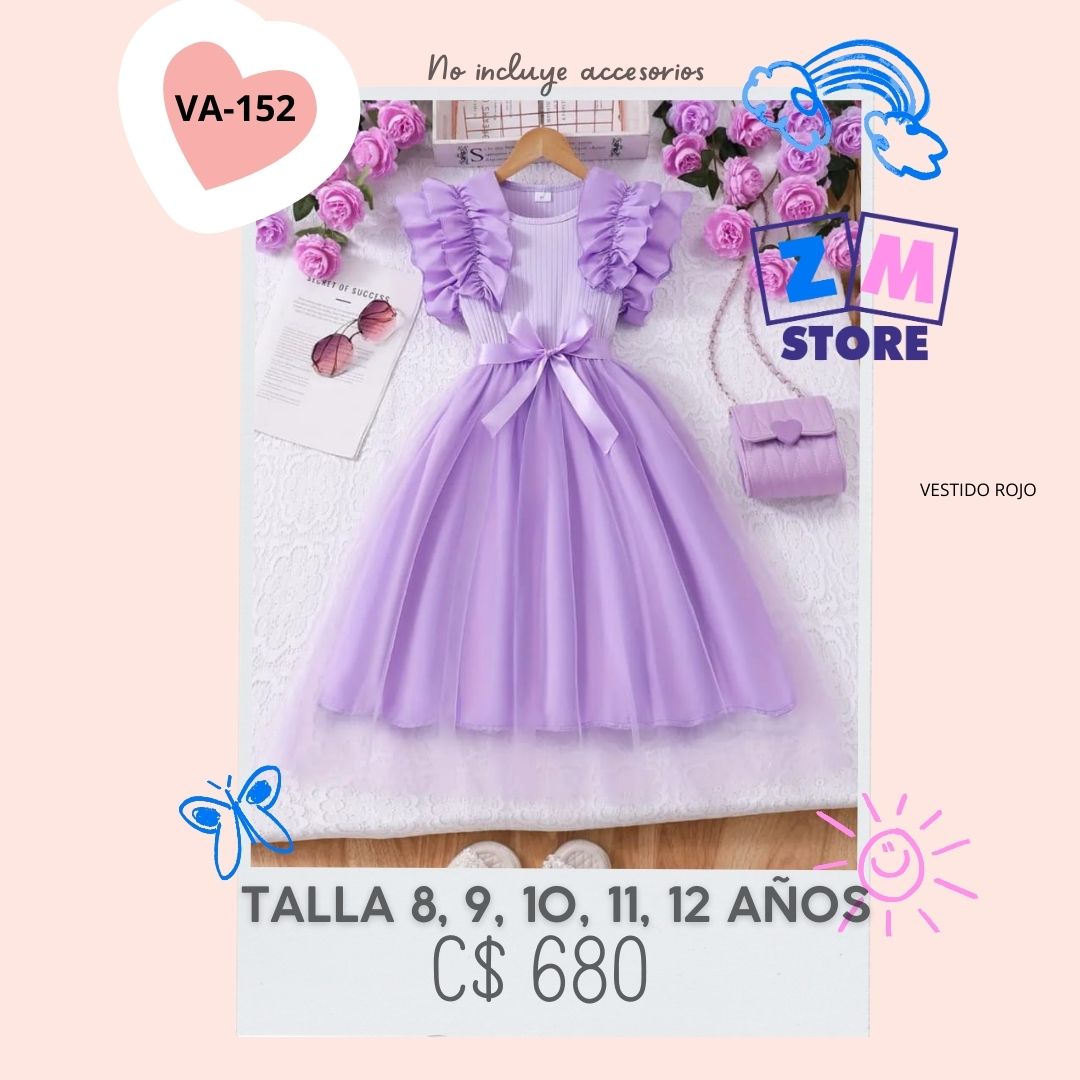 Vestido morado.--VA-152