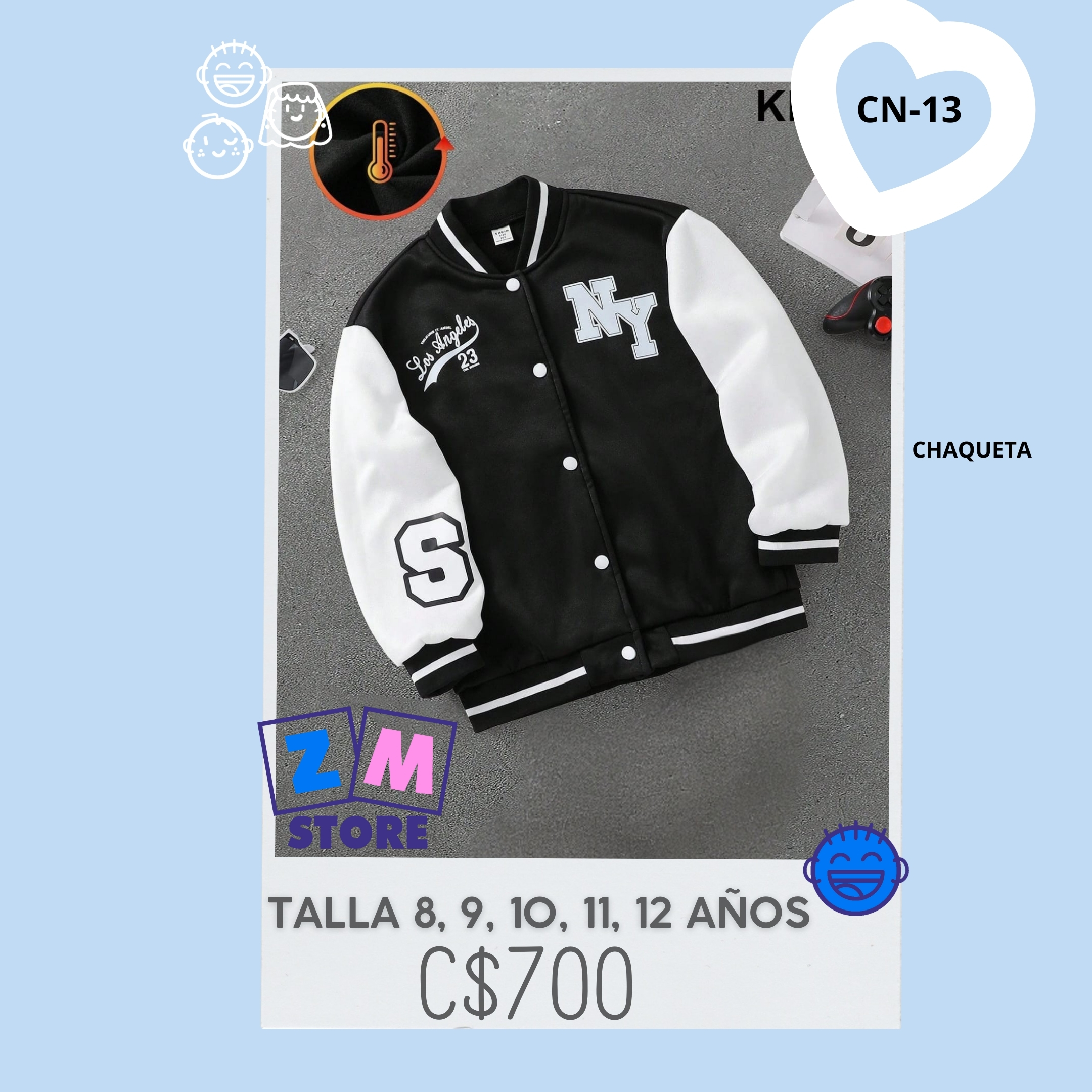 Chaqueta estilo universitaria.--CN-13