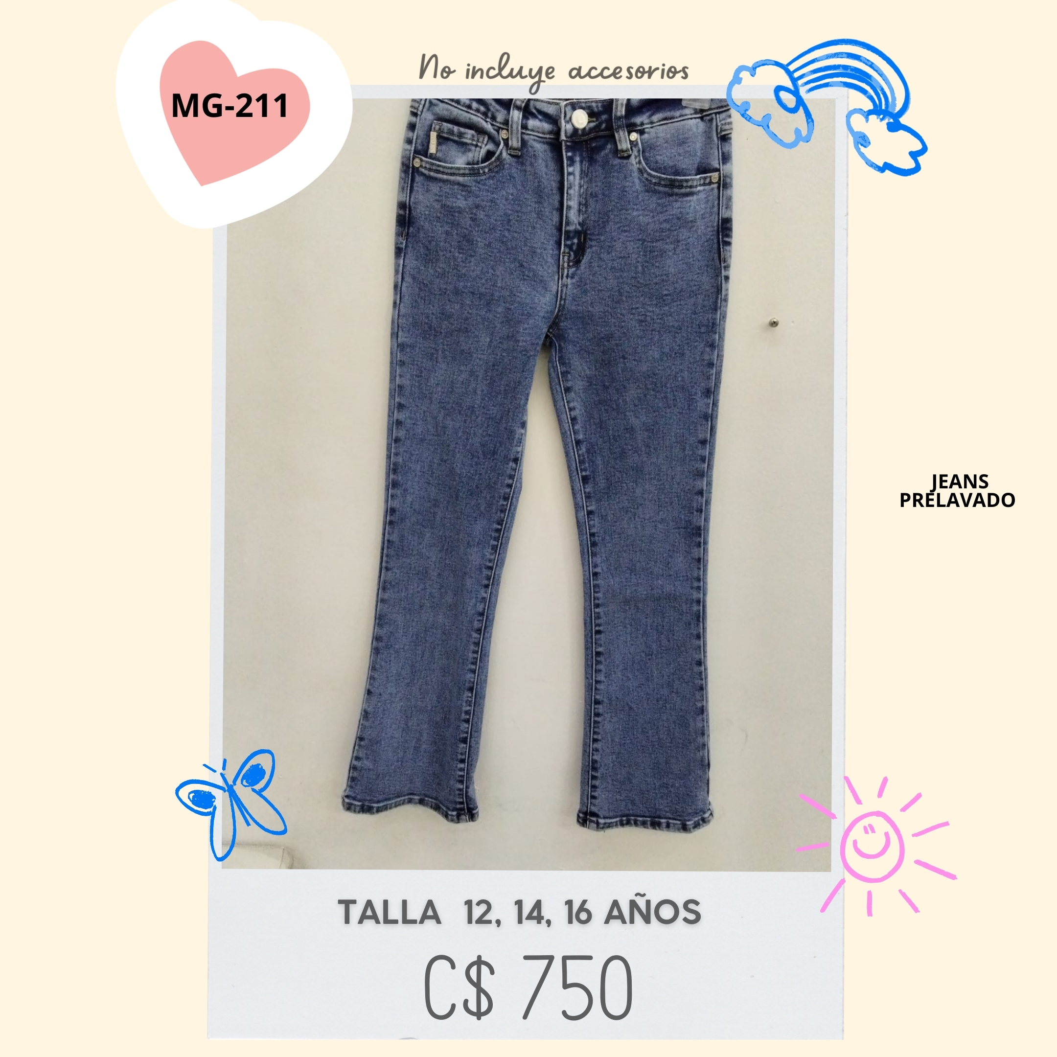 Jeans prelavado.--MG-211