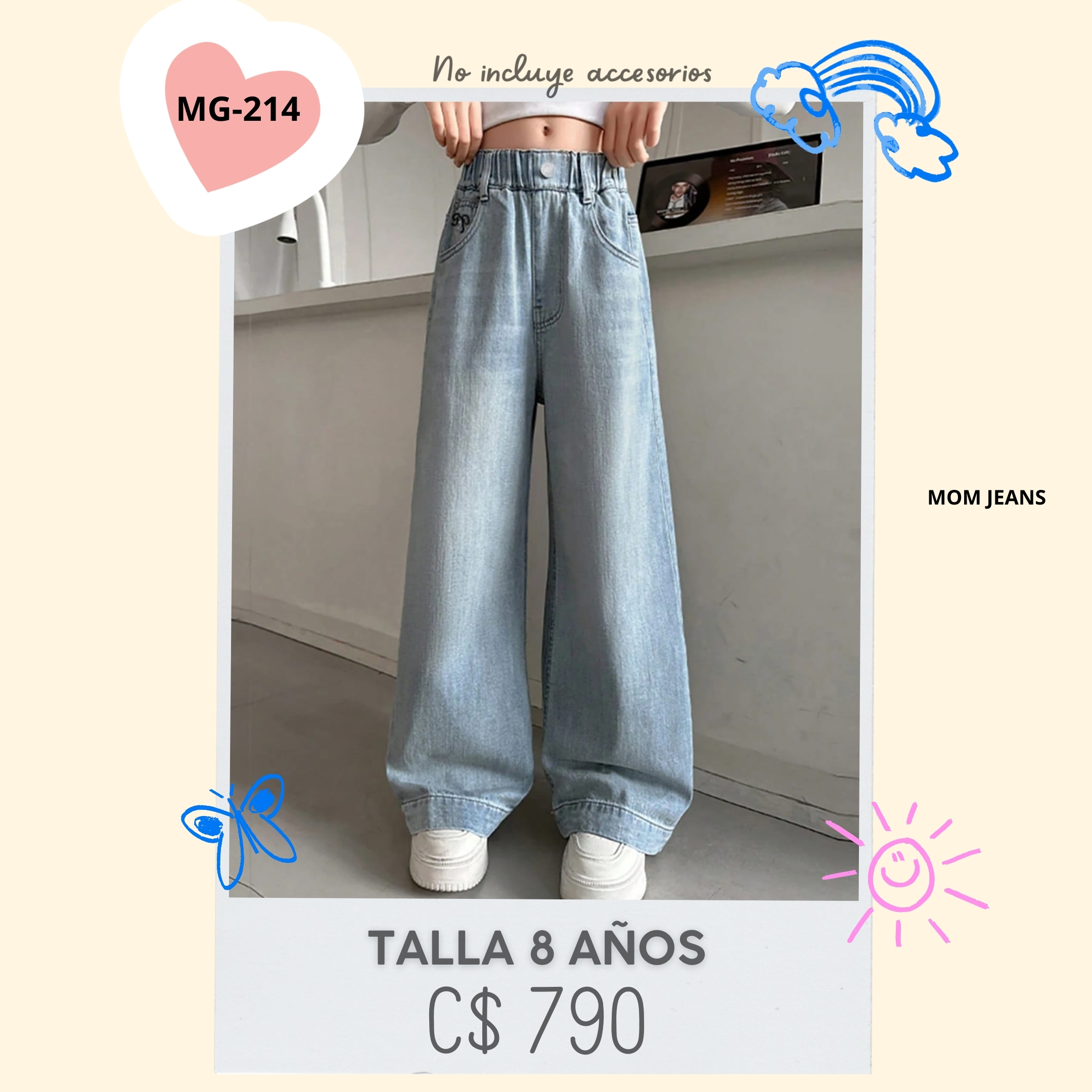 MOM JEANS LISO  - MG-214