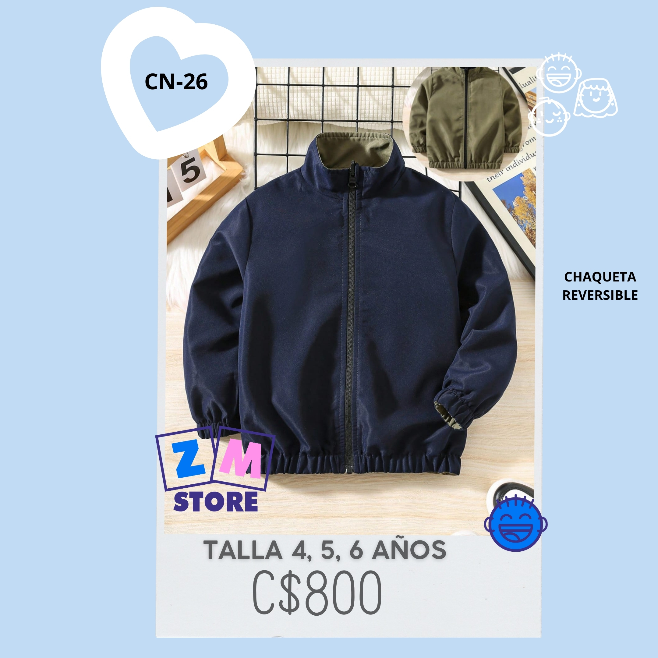 Chaqueta estilo reversible.--CN-26