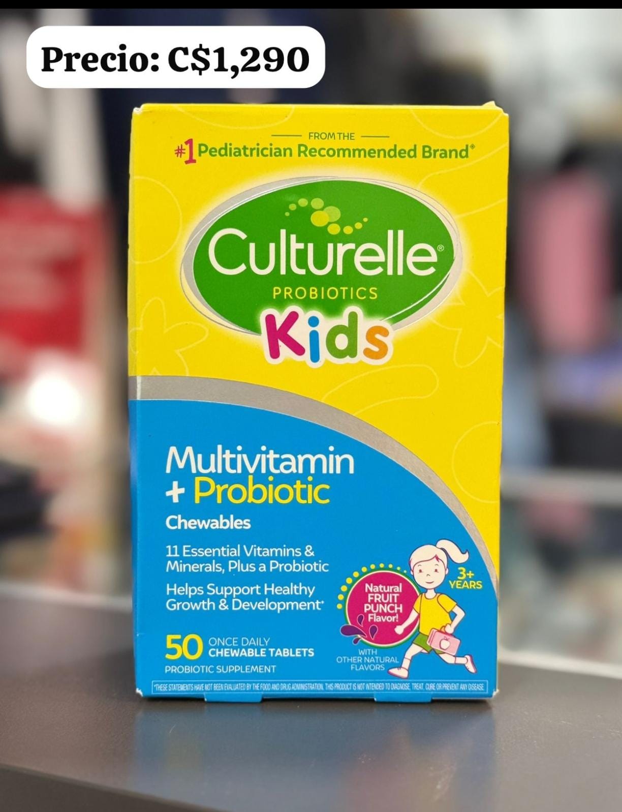 Multivitaminas y probiótico. Culturelle.