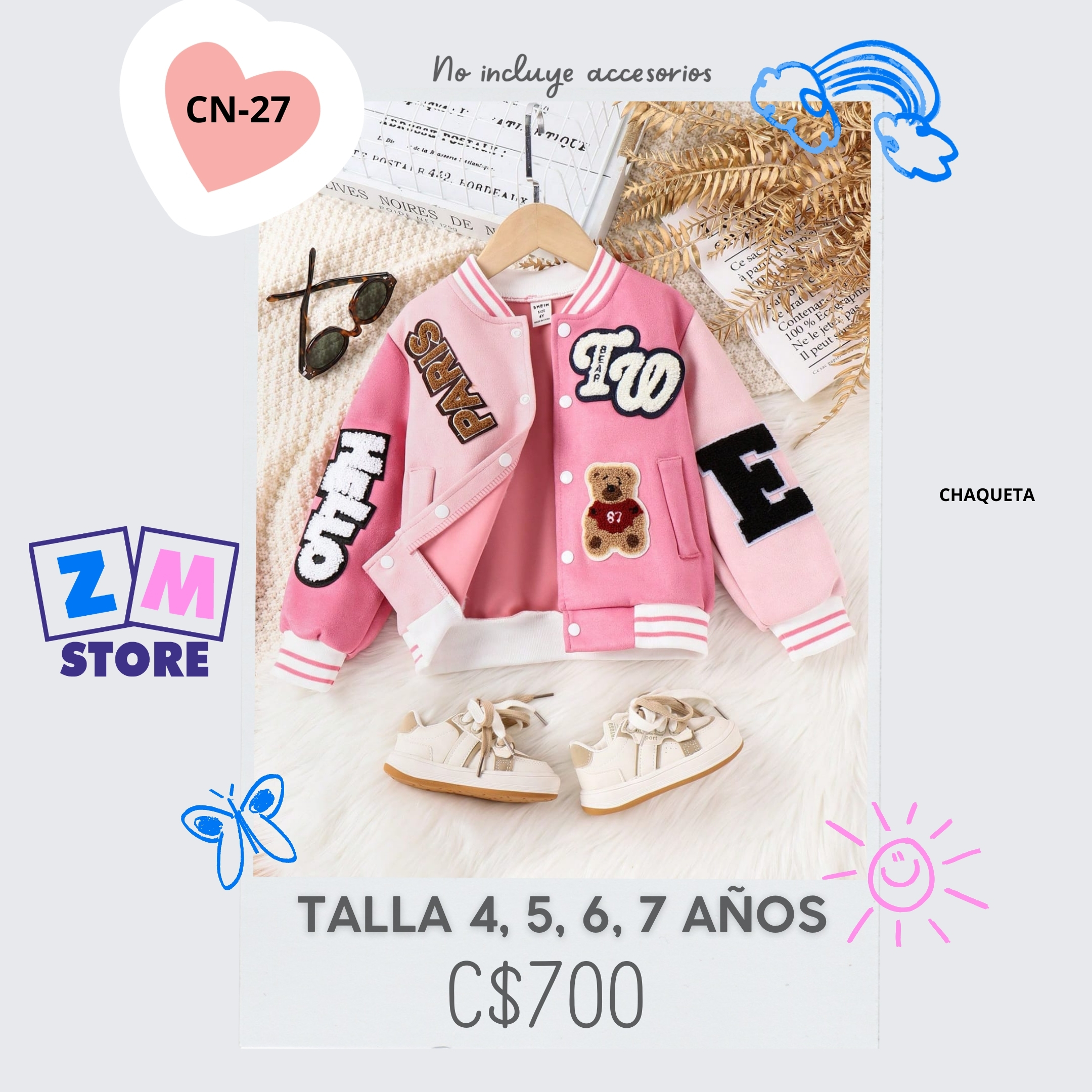 Chaqueta estilo universitaria.CN-27